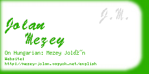 jolan mezey business card